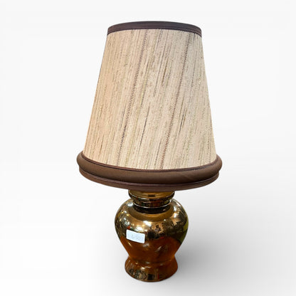Brown Glazed Ceramic Table Lamp with Shade