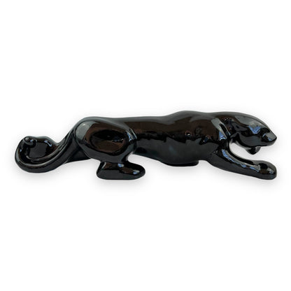 Black Stalking Panther Ceramic Sculpture