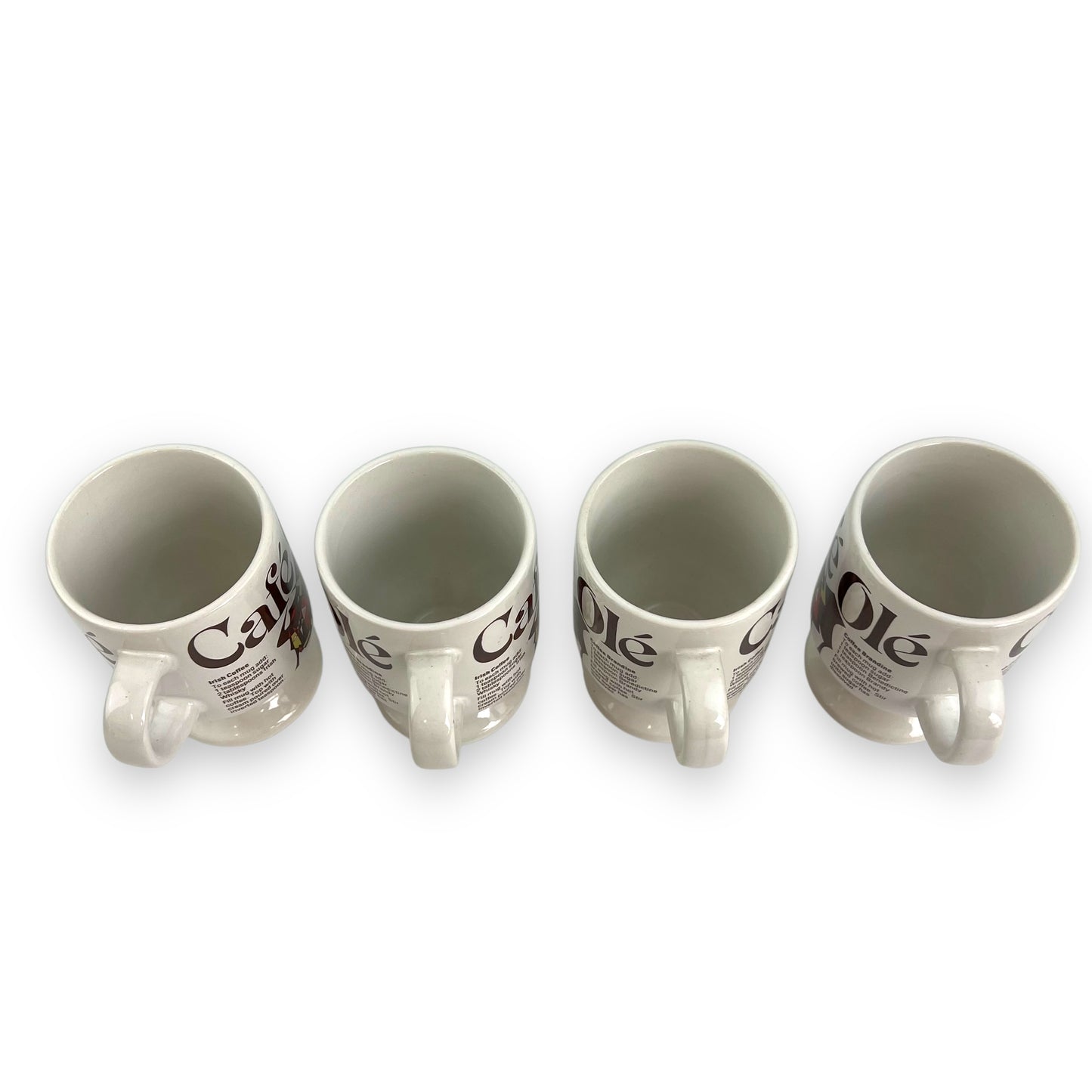 Set of 4 Vintage “Café Olé” Footed Mugs - KOFEE Collection