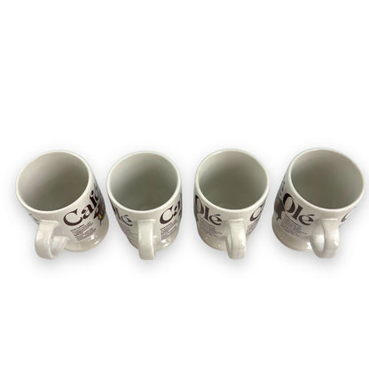 Set of 4 Vintage “Café Olé” Footed Mugs - KOFEE Collection