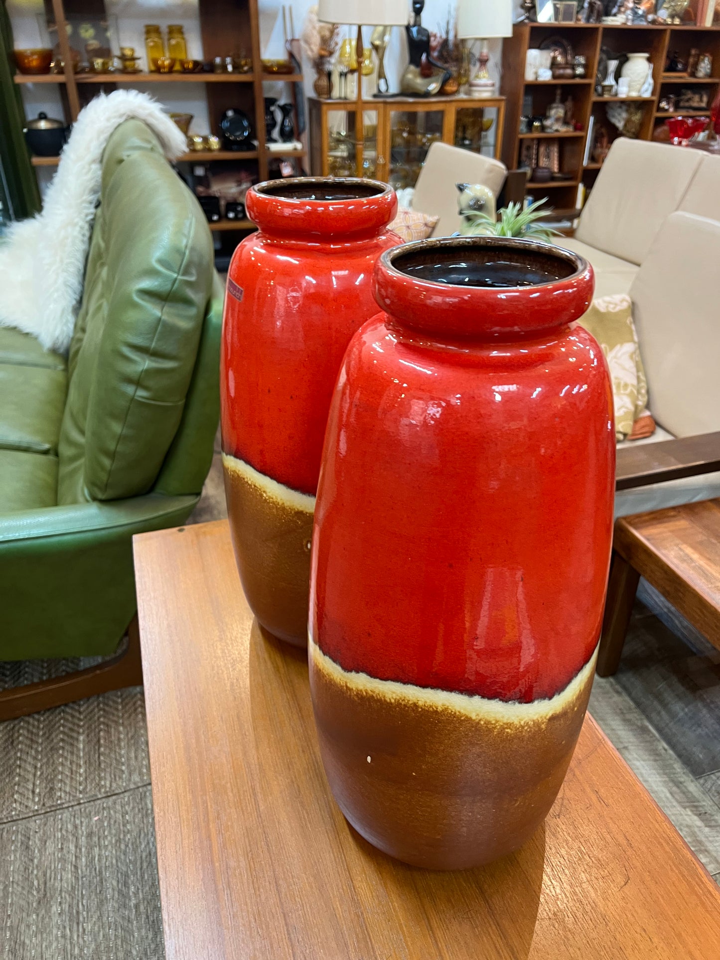 Pair of Large Scheurich West German Pottery Floor Vases – Model 284-47