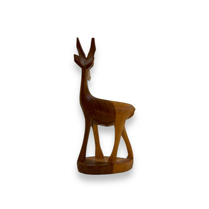 Small wooden antelope carved wooden statue
