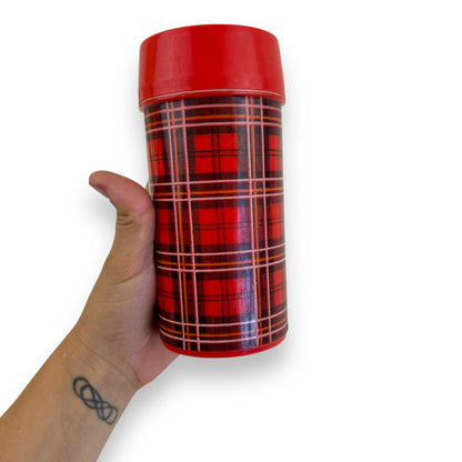 Red plaid Plastic Aladdin Thermos