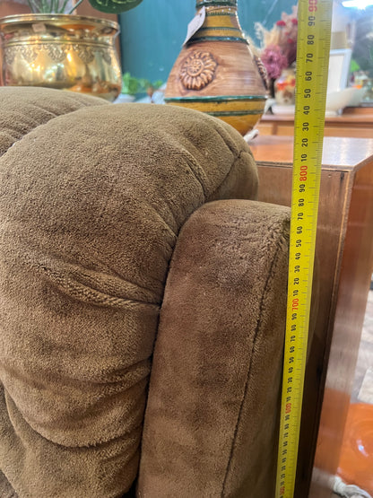 Chunky Brown Two Seater Lounge with Tufted Detailing