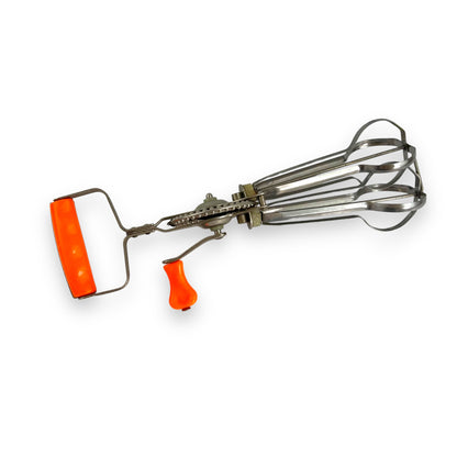 Retro Swift Whip Orange Handle Hand Whisk Egg Beater - Stainless Steel
