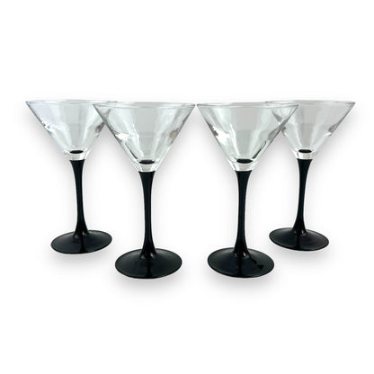 Luminarc Black Stem Martini Glass Set of 4