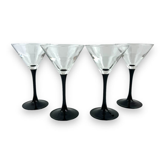 Luminarc Black Stem Martini Glass Set of 4