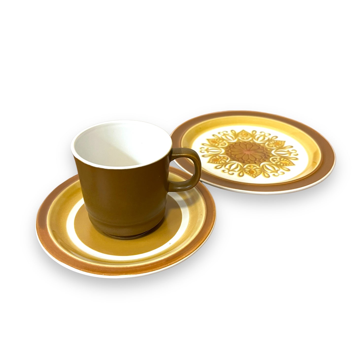 Casual Ceram “Majestic” Brown Stoneware Set | 2 Cups, 2 Saucers & 2 Side Plates