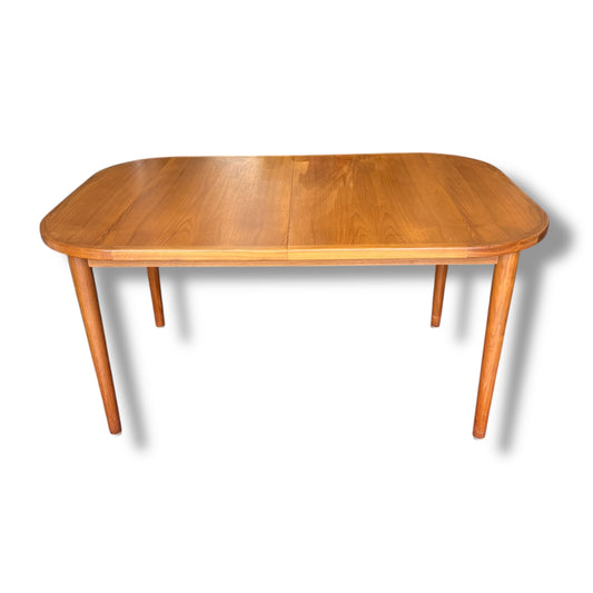 Mid-Century Teak Extension Dining Table – Retro Oval Shape