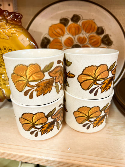 Royal Worcester Palissy Floral Mugs – Set of 4