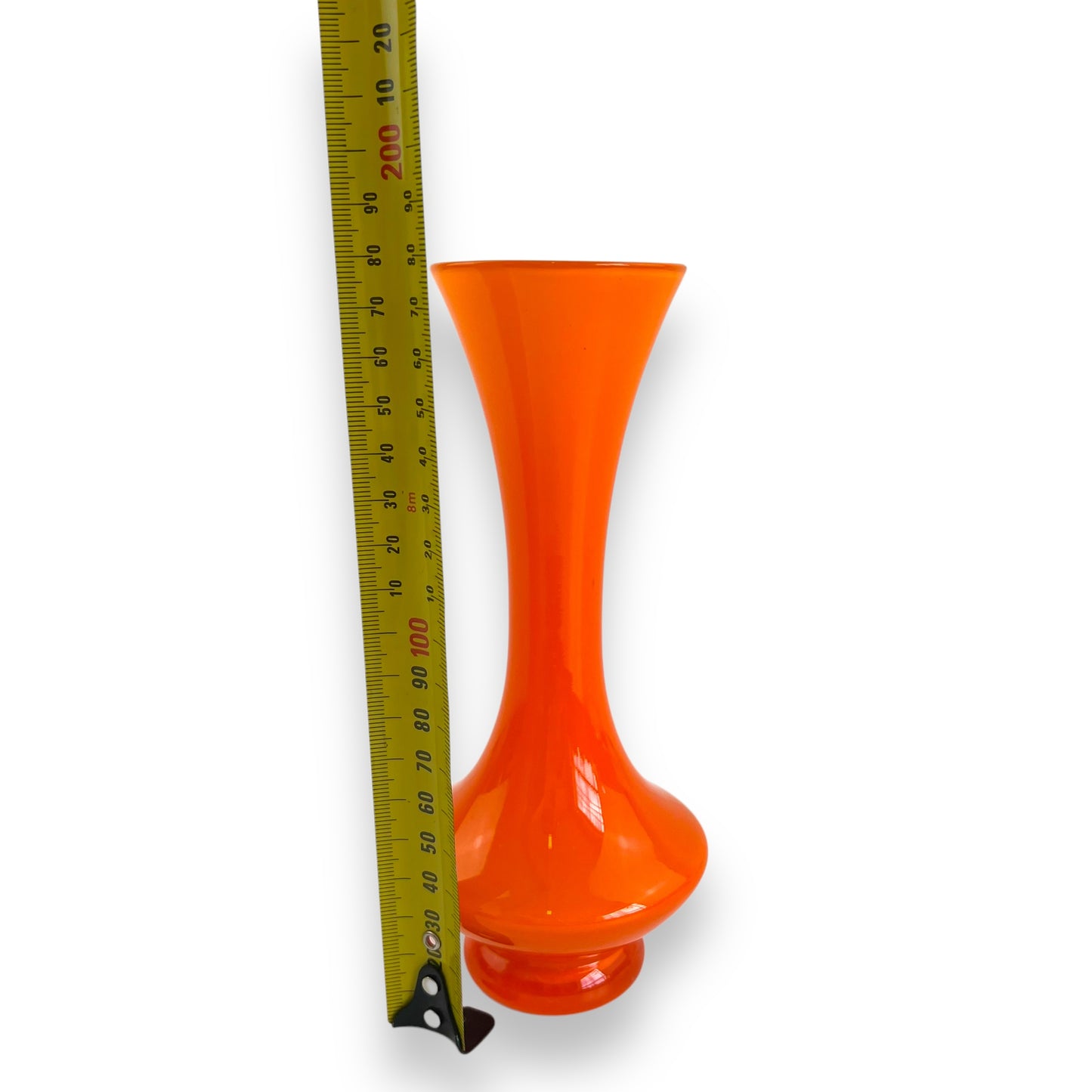 Orange Cased Glass Vase – Vibrant Retro Decor Statement Piece