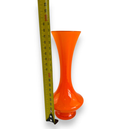 Orange Cased Glass Vase – Vibrant Retro Decor Statement Piece