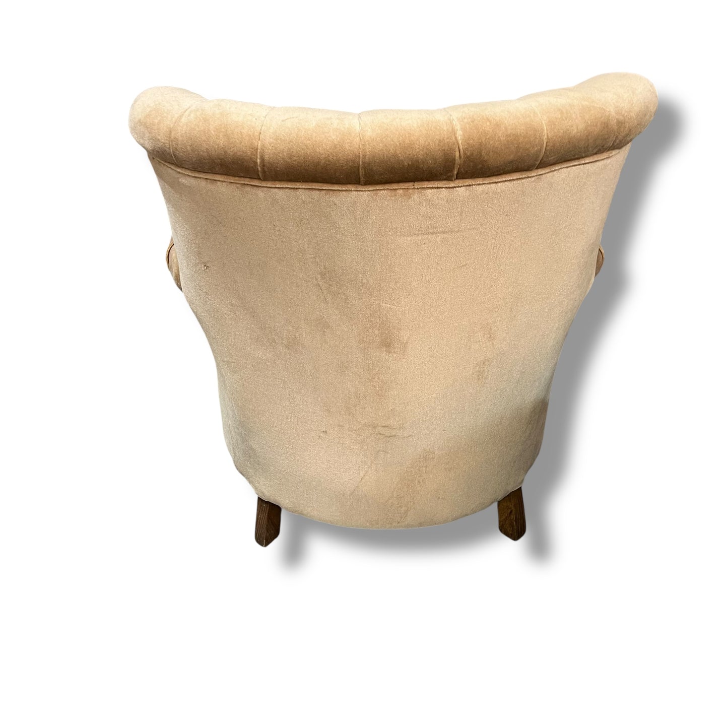 Tufted Velvet Armchair – Caramel Beige
