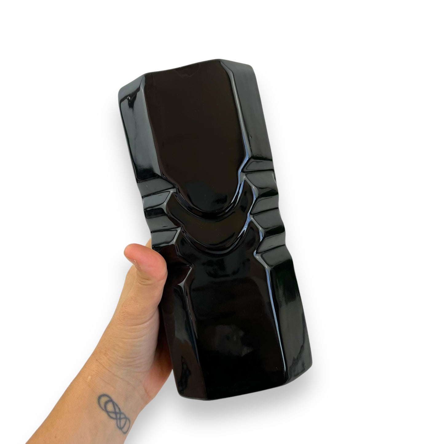 Black Octagon shape Ceramic Vase