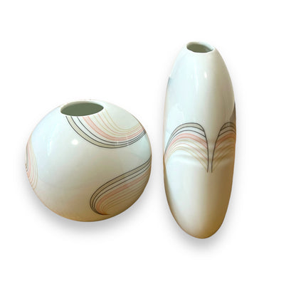 Ceramic Vase with striped design – Hall Japan