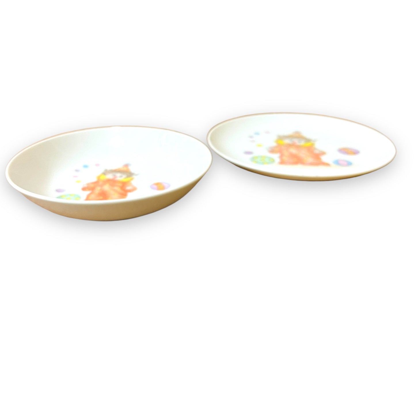Clown Bowl and Plate Set - Made in Japan
