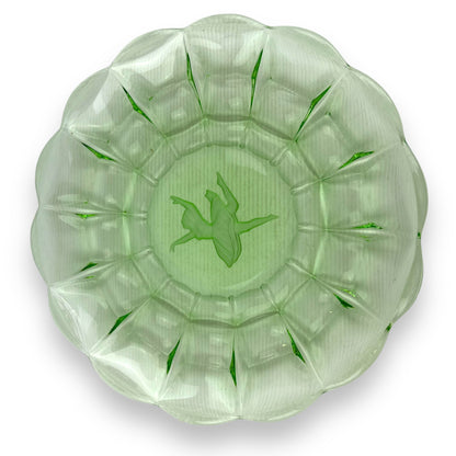 Green glass ballerina plate