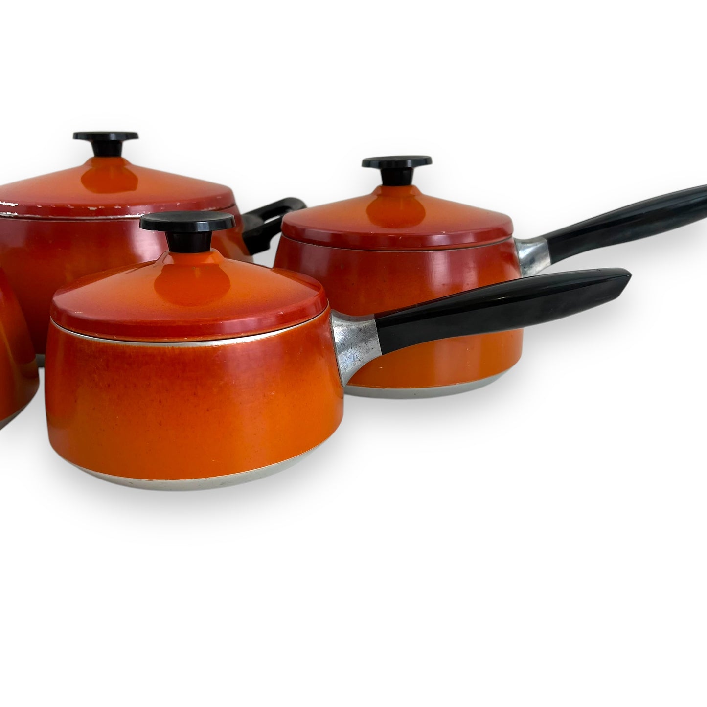 Orange Enamel Steel Cookware Set - 4 Pieces