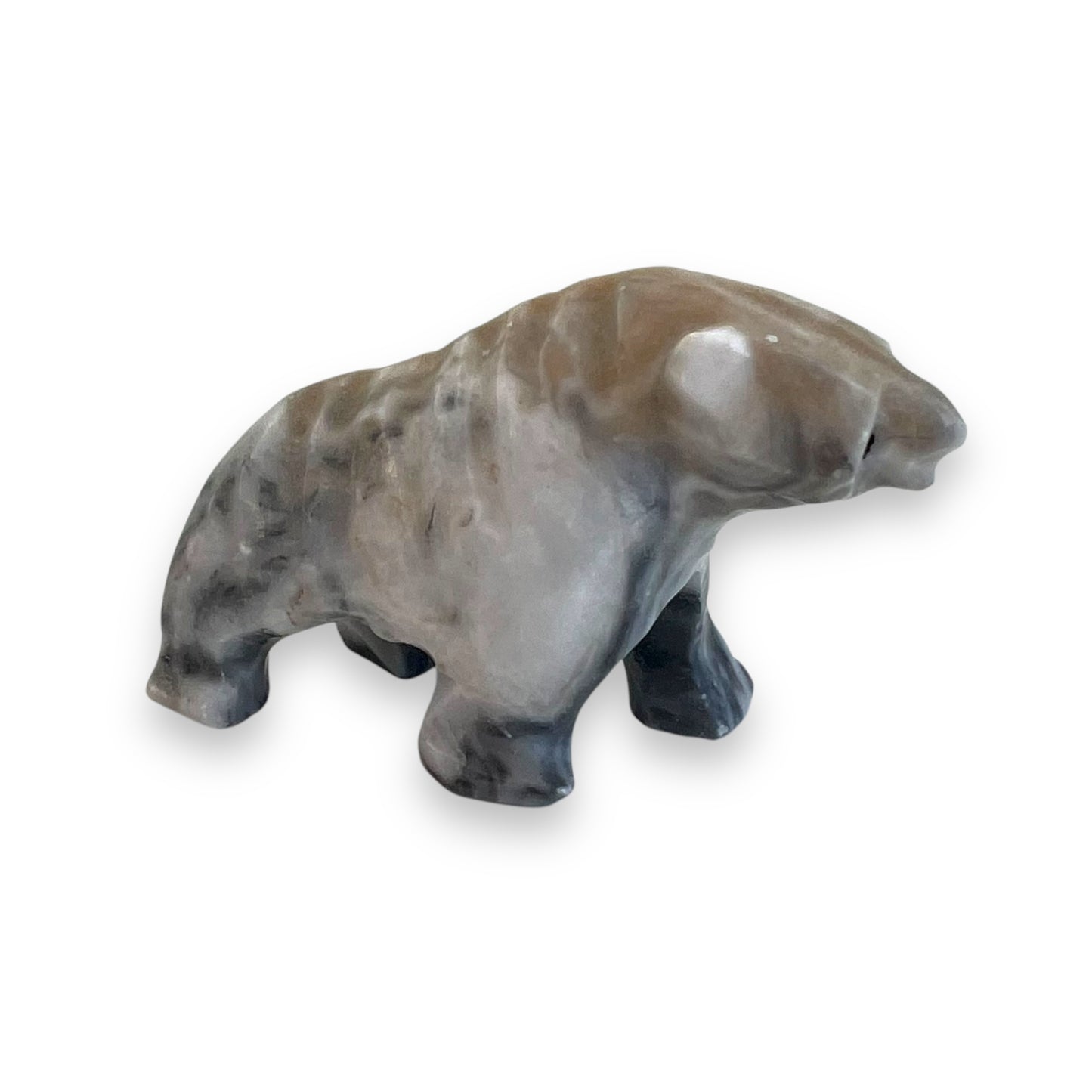 Stone carved bear statue ornament