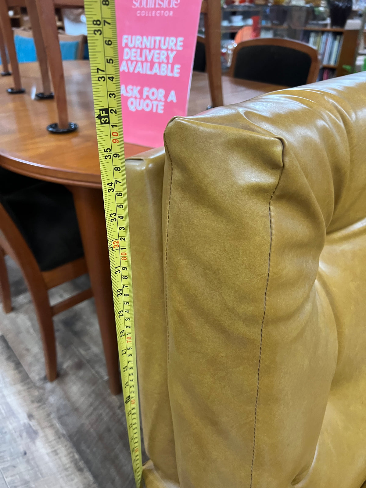 Mustard Vinyl Two-Seater Lounge