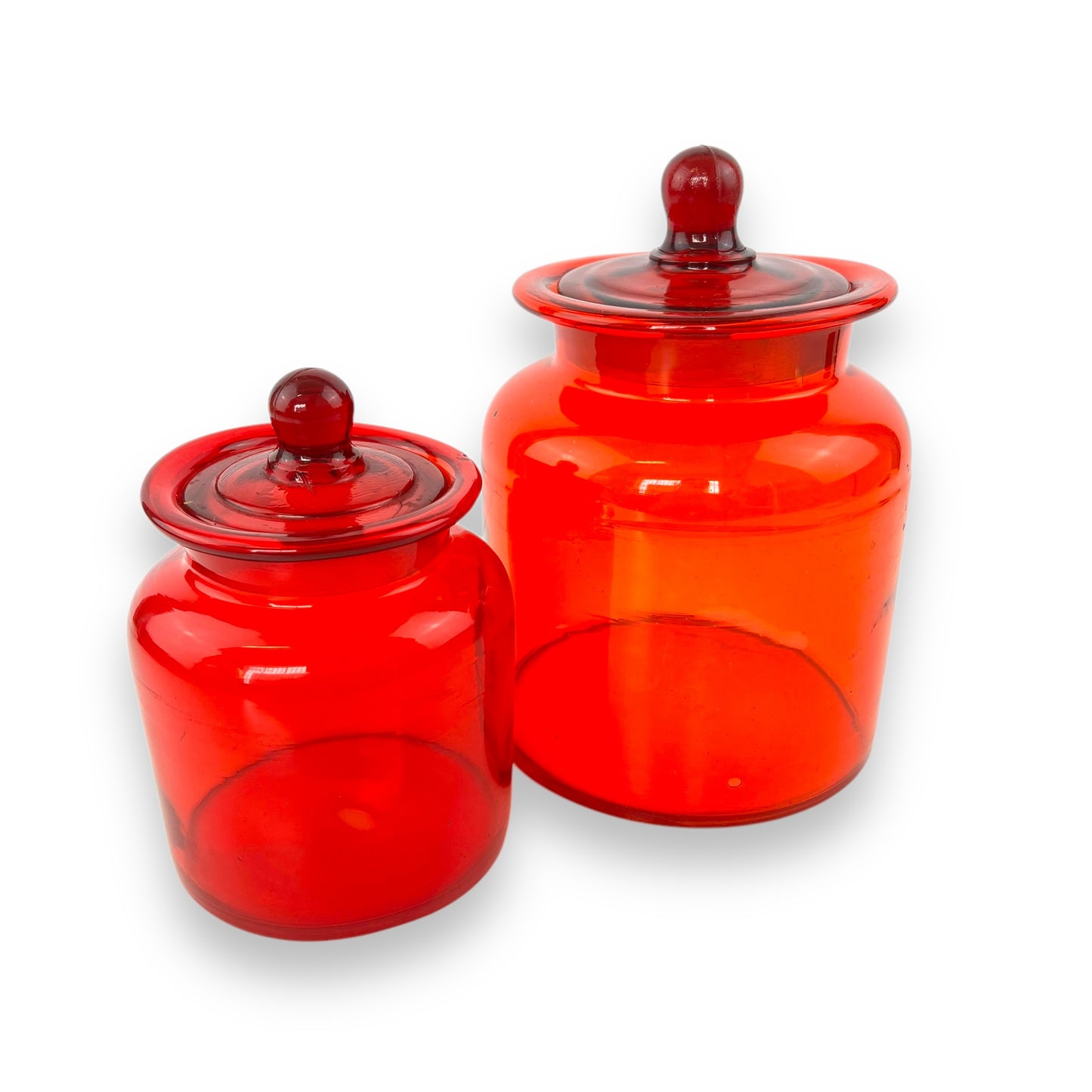 Takahashi Apothecary Jar Set of 2 – Red Glass – Made in Japan