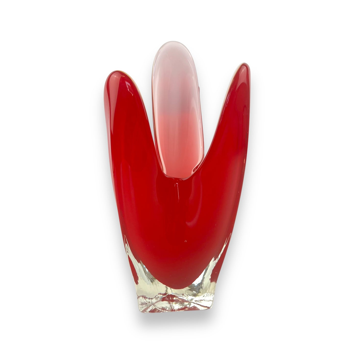 Red handkerchief Art Glass vase
