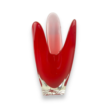 Red handkerchief Art Glass vase