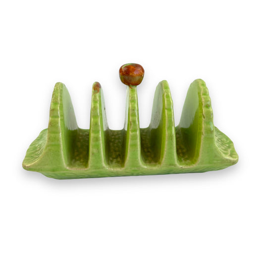 Manto Ware Green Leaf pattern Ceramic Toast Rack