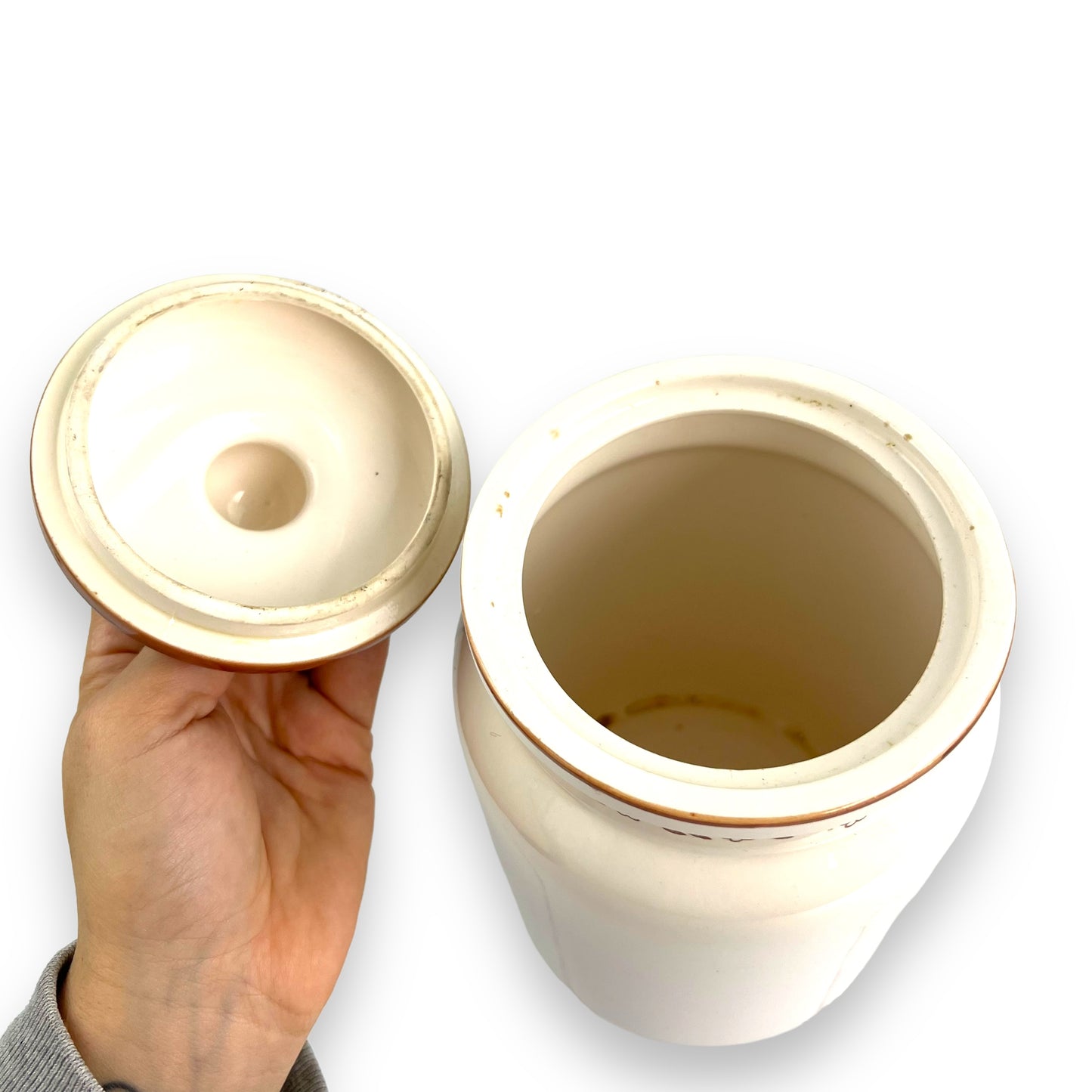 Treats Ceramic Jar with Brown Lid