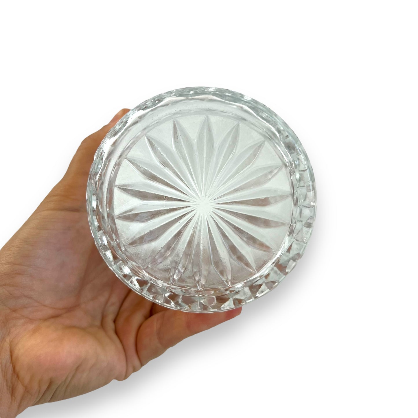 Vintage Cut Glass Decanter with Stopper – Diamond Pattern – Elegant Barware