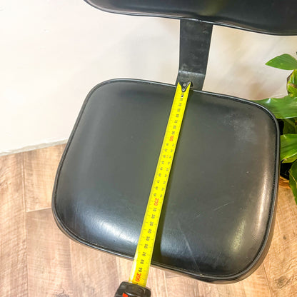 Black Vinyl Steel Leg Stool