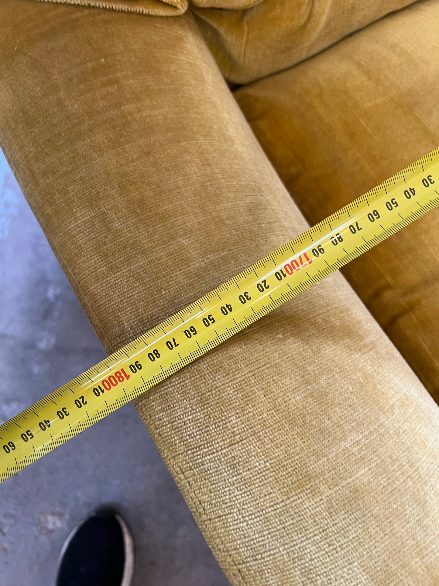 Fler Yellow Velvet Three-Seater Lounge