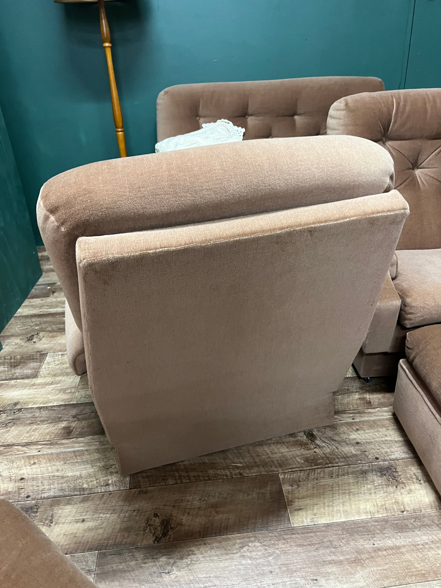 #2 Taupe Button Tufted Upholstered Lounge Chair