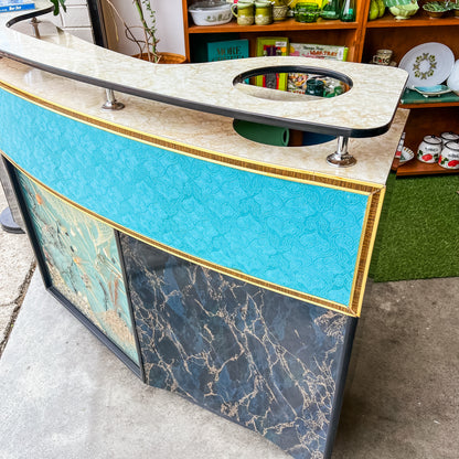 Curved Bar with Light-Up Underwater Fish Diorama