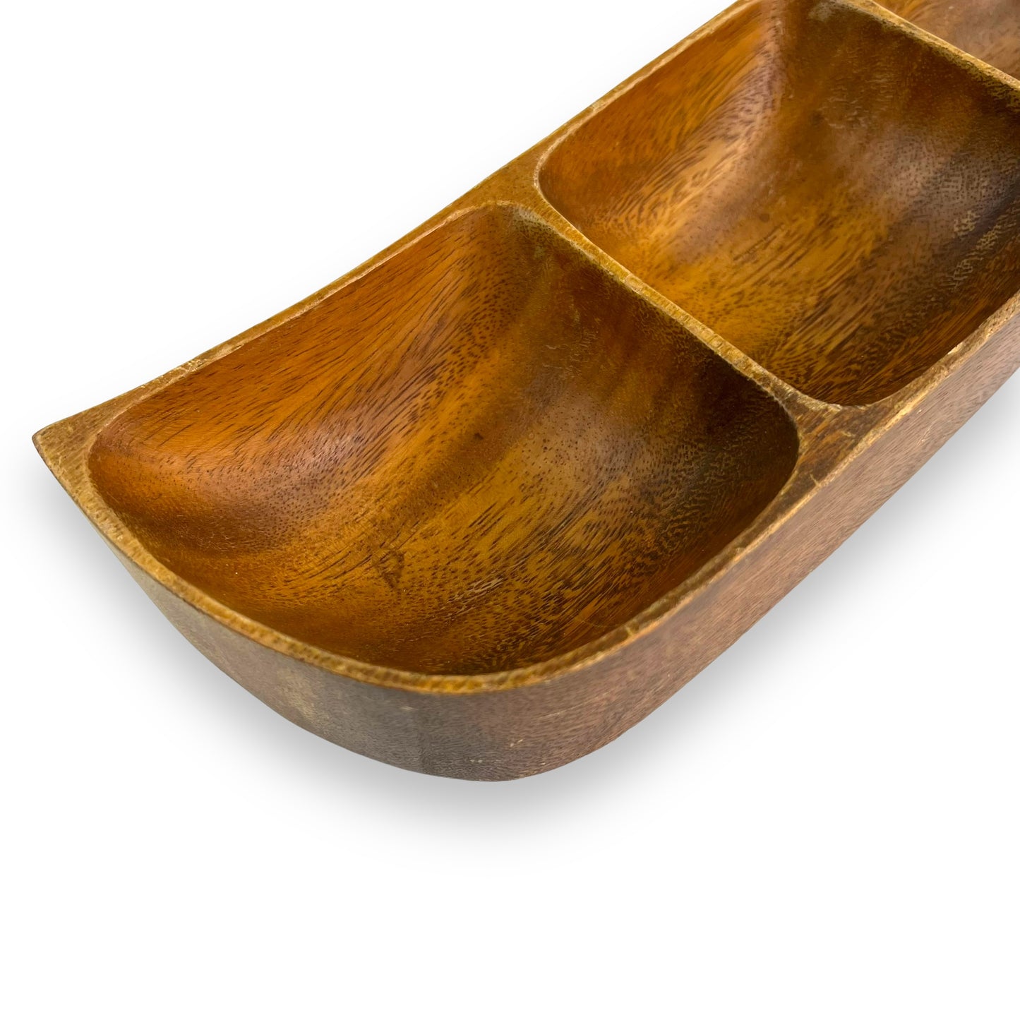 Wood Leaf 3 Part Dish