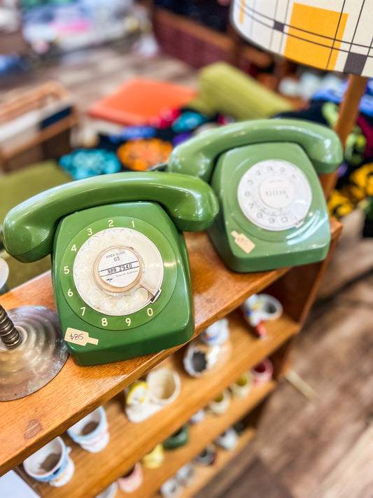 Green Rotary Dial Telephone
