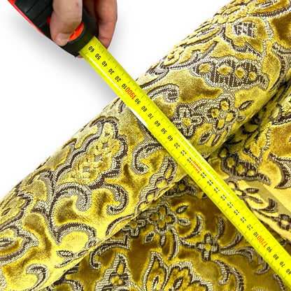 1970s 3 Seater lounge gold floral velour upholstery