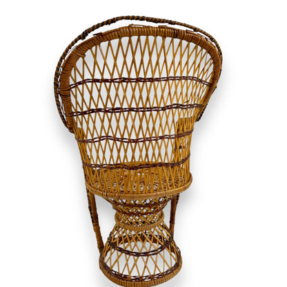 Cane Peacock Dolls Chair