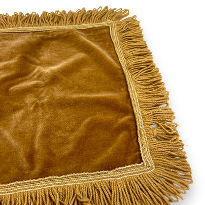 Brown fringed pillow case set of 2
