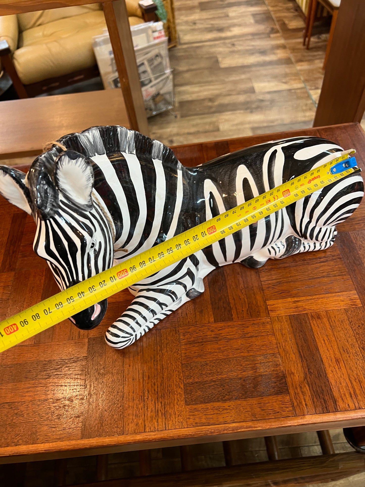 Vintage Ceramic Zebra Statue