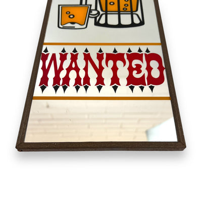 Honest Bartender Wanted Glass Mirror Framed Bar Sign