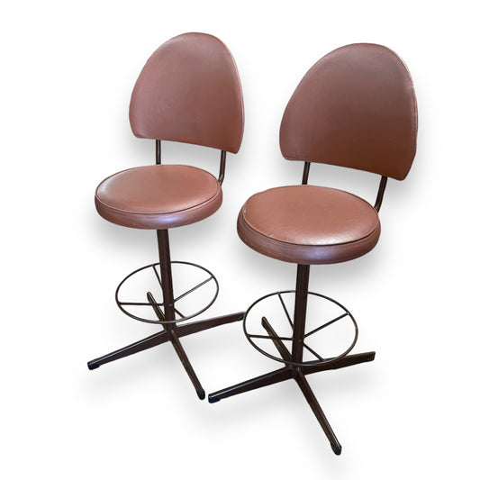 Brown Swivel Barstool set of 2