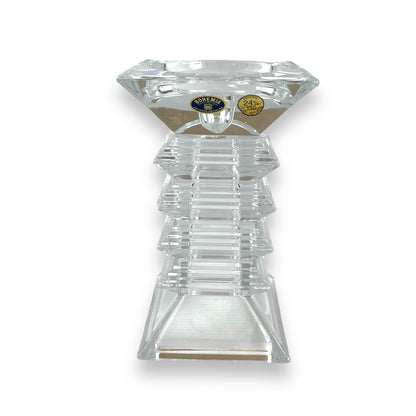Bohemia Crystal Glass Pillar Candle Holder