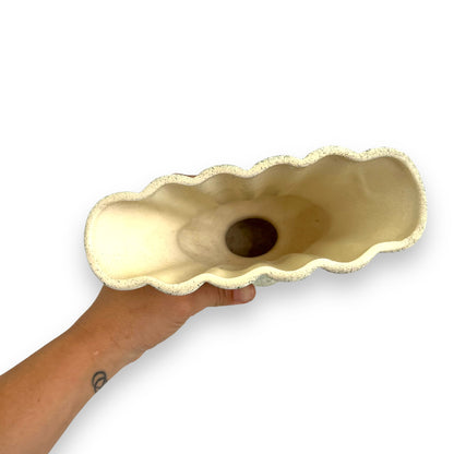 Cream vase with green speckles