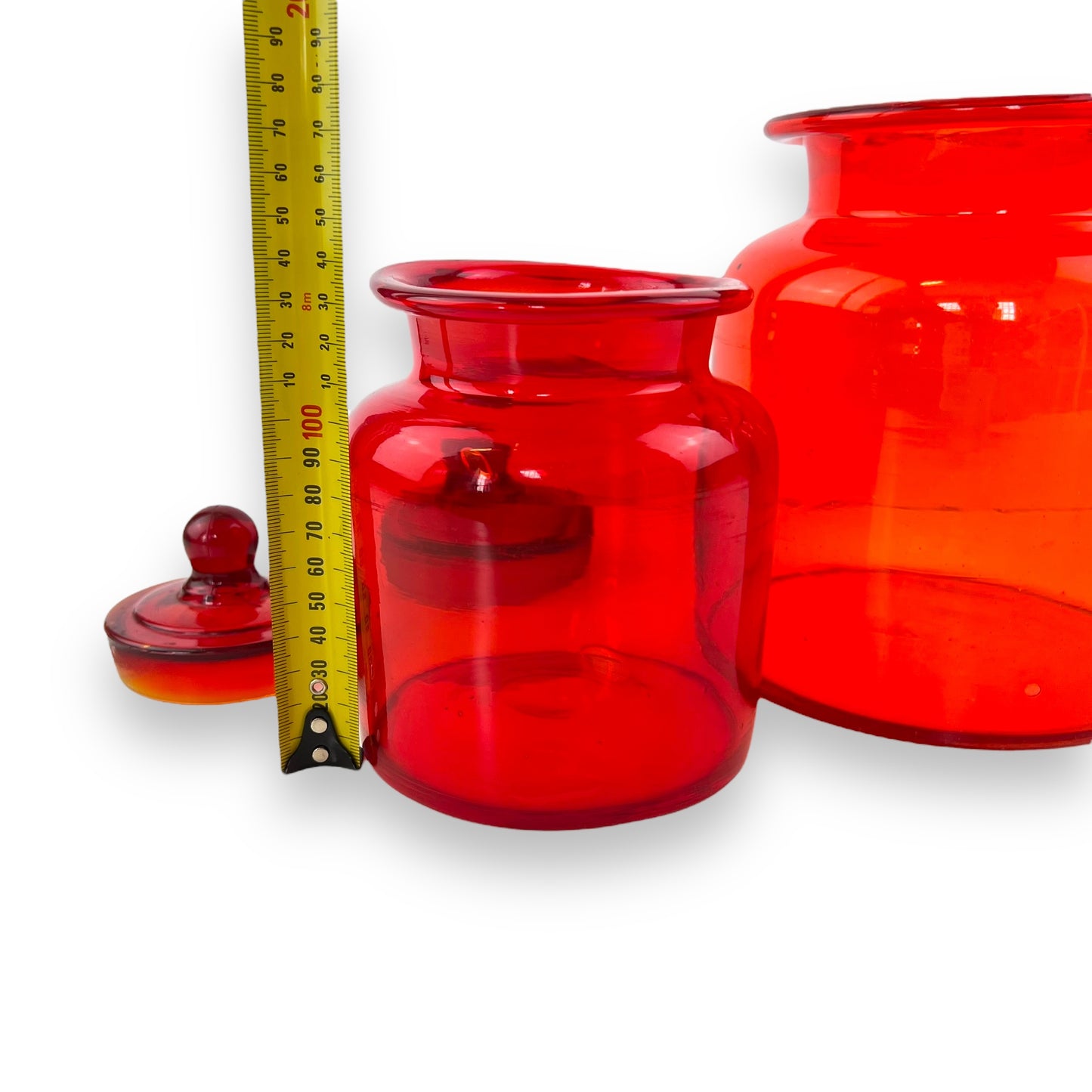 Takahashi Apothecary Jar Set of 2 – Red Glass – Made in Japan