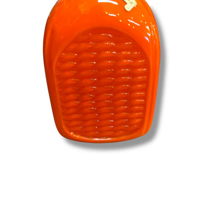 Empoli Italian Art Glass Ewer — Palina Fiorentina Orange with Twisted Clear Handle