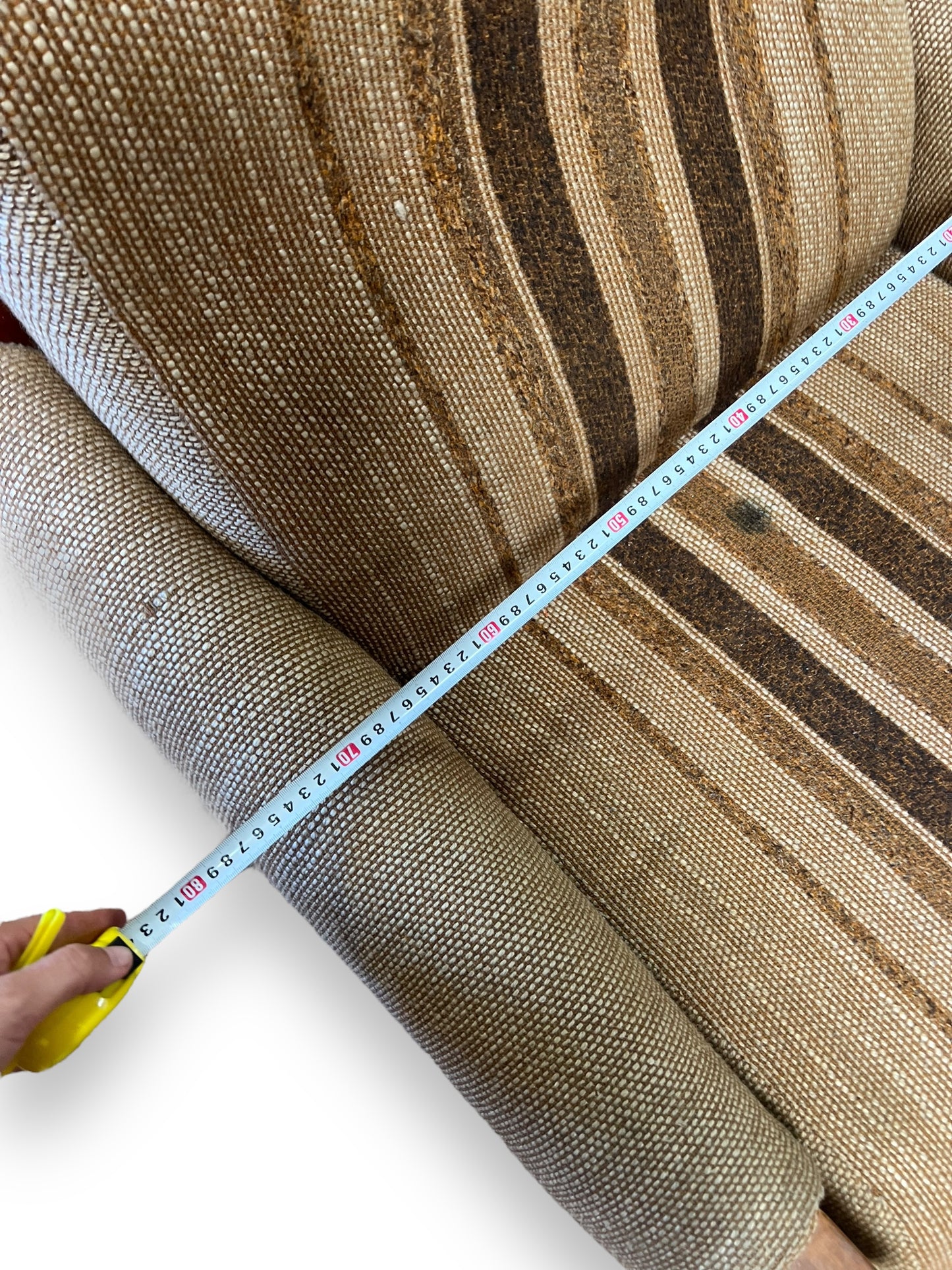 Brown Stripe wooden frame chair