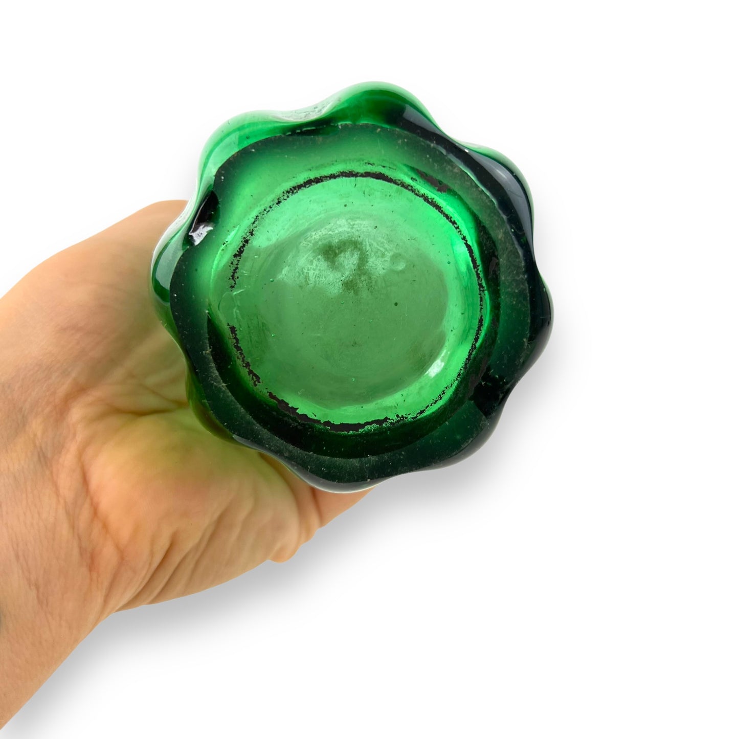 Green Swung Glass Vase