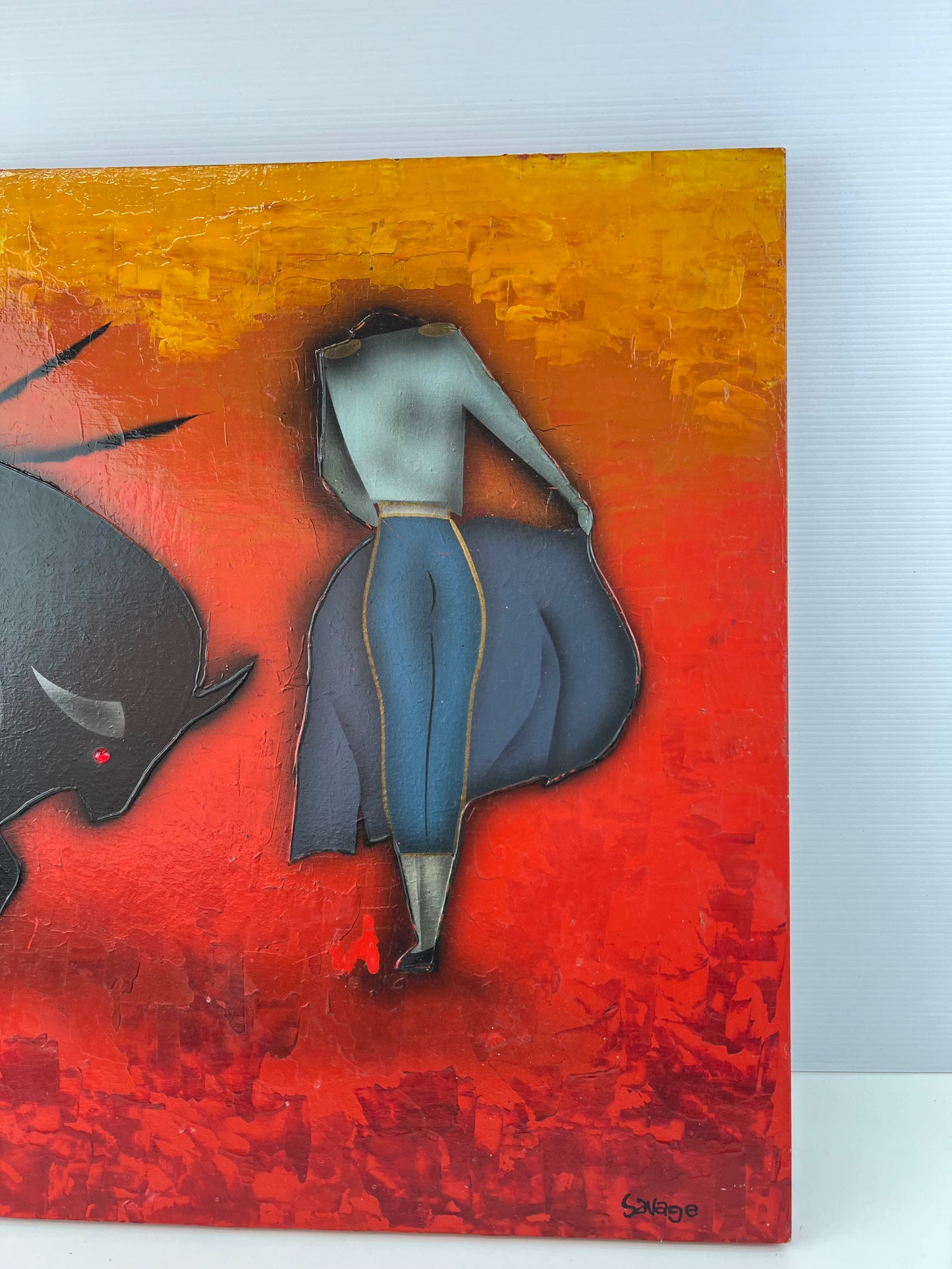 Neil Savage Australian Bullfighter Mural Painting – 1967