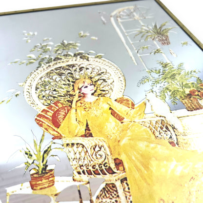 Pimpernel Girl Mirror Wall Art – 1970s Boho Glam